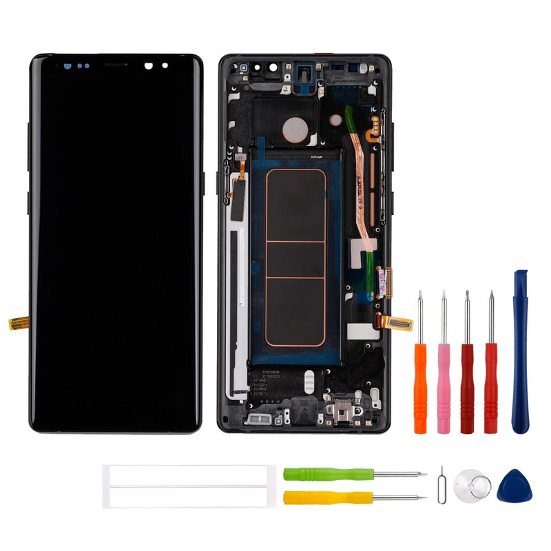 SWARK [with Frame][Supports Fingerprint Function] Swark New OLED Display Compatible with Galaxy Note 8 N950A N950F LCD Touch Screen Digitizer Assembly with Upgraded Repair Tools Kit - Image 1
